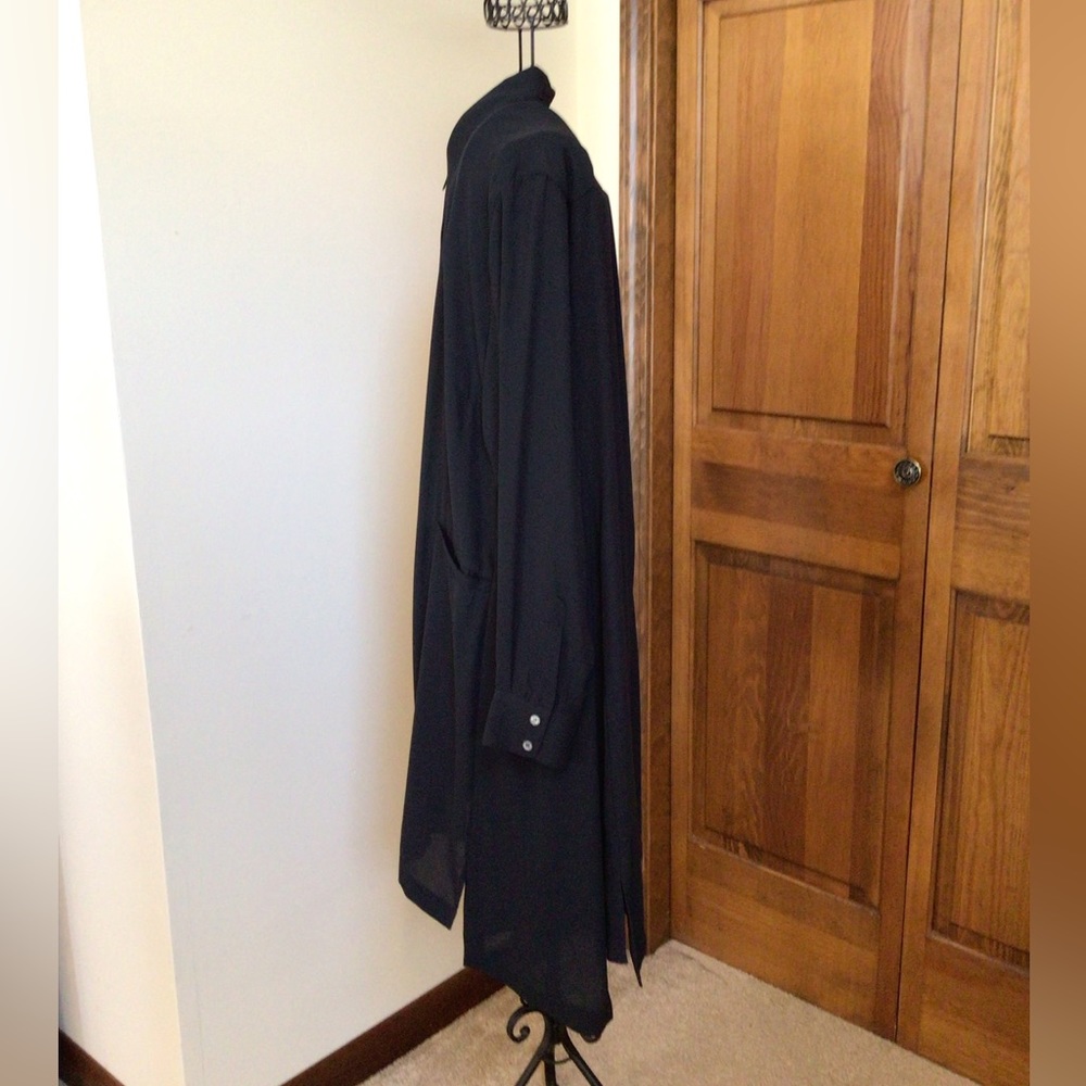 Soft surroundings navy button down dress, large, navy - Picture 3 of 7